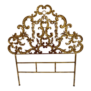 Vintage Mid Century Italian Rococo Style Gold Gilded Headboard