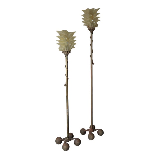 Pair of Art Deco Styled Floor Lamps by Carlos De Anda For Sale