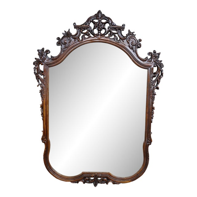 Chinese Chippendale Carved Mahogany Mirror For Sale