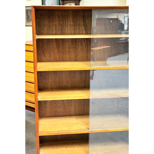 Vintage Extra Tall Bookcase w/ Sliding Glass Doors c.1960 A Great Bookcase - Tall Profile - Great for Any Room -...