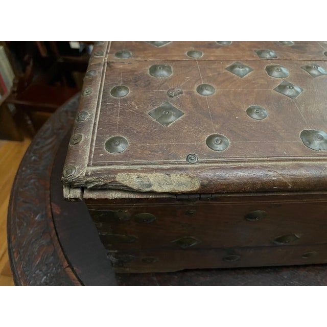 Antique Early 1900s Omani Teak Wood Traveling Chest For Sale - Image 10 of 10
