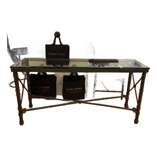 1980s Giacometti Inspired Iron Console With Snake Detail For Sale