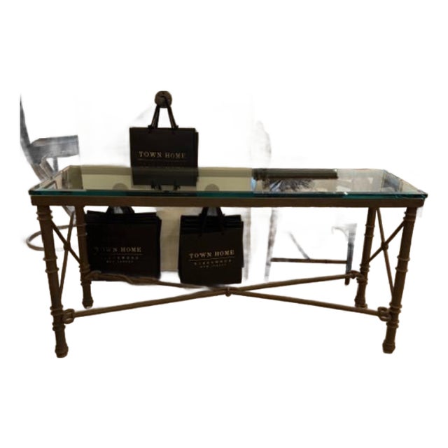 1980s Giacometti Inspired Iron Console With Snake Detail For Sale