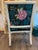 Restyled Vintage Arm chair painted in white with soft green patina and newly upholstered in Osborne and Little Christian...
