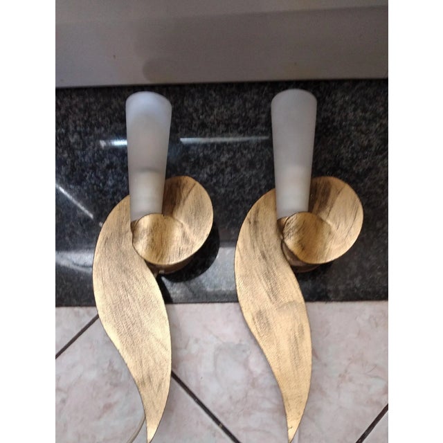 Mid-Century Modern Mid-Century Modern Gilded Murano Glass Wall Lights from Banci Firenze, 1970s, Set of 2 For Sale - Image 3 of 9