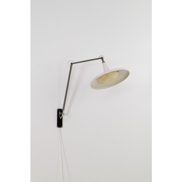 Black Panama Wall Lamp by Wim Rietveld for Gispen, 1950s For Sale - Image 8 of 18