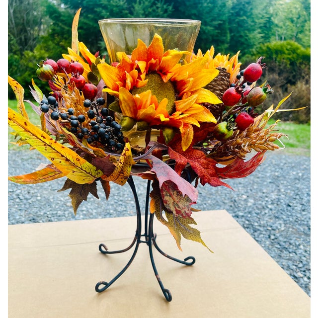 Traditional Bright and Summery/Fall Sunflower Candelabrum For Sale - Image 3 of 5