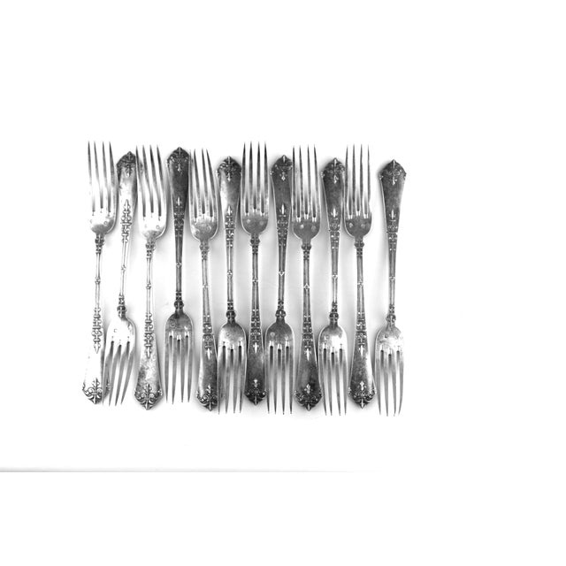 Antique Silver Dessert Forks, 1900s, Set of 12 For Sale - Image 11 of 12