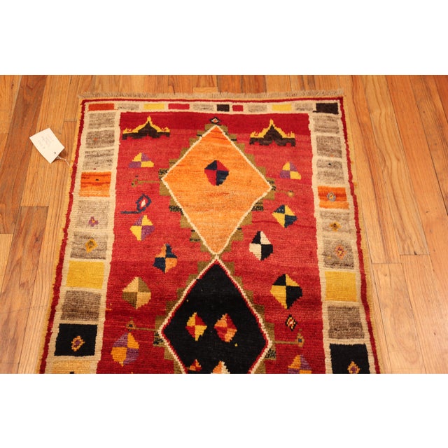 Tribal Nazmiyal Collection Vintage Persian Gabbeh Rug For Sale - Image 3 of 7
