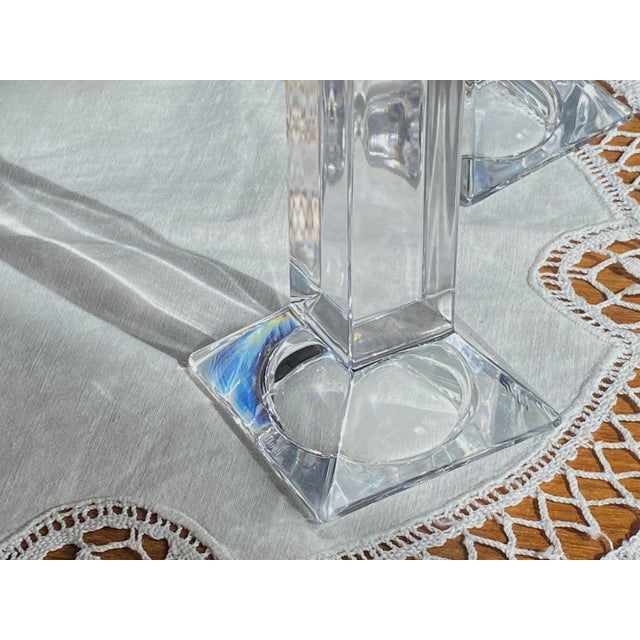 Vintage German Crystal Candlesticks from Villeroy & Boch, 1980s, Set of 2 For Sale - Image 4 of 6