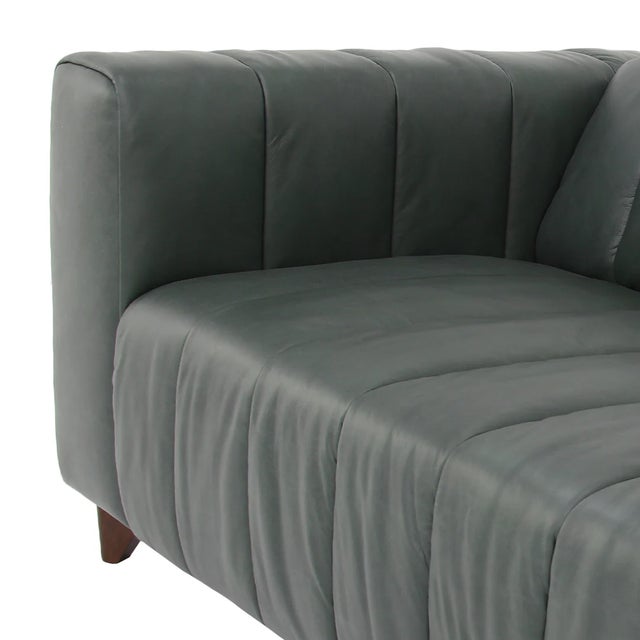 Octavia Top Grain Leather Sofa Green For Sale - Image 4 of 6