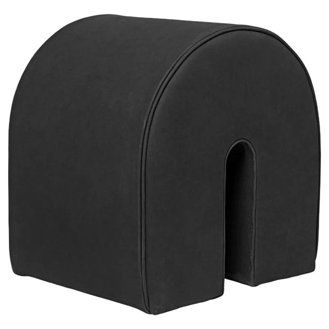 Black Curved Pouf by Kristina Dam Studio For Sale
