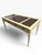 Baker Furniture Chinese Chippendale Regency influenced faux bamboo desk featuring three dovetailed drawers, brass lion...