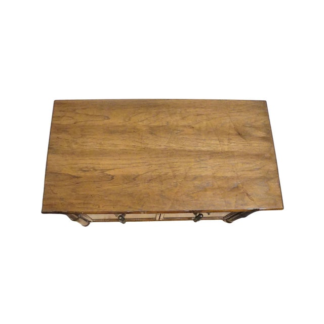 National / Mount Airy Asian Chinoiserie Faux Bamboo 31" Fruitwood Cabinet Nightstand For Sale - Image 10 of 13