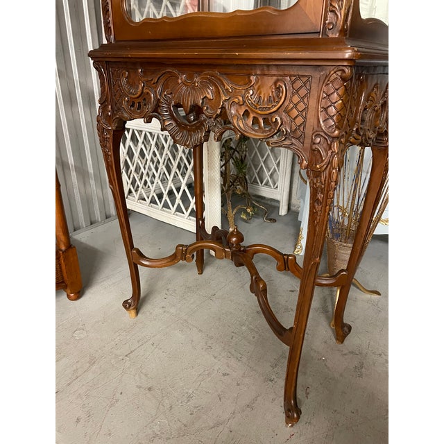 Late 19th Century French Tall Narrow Carved China Closet Display Cabinet Cupboards For Sale In Miami - Image 6 of 12