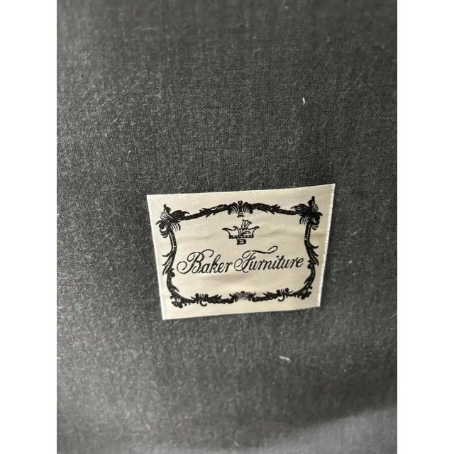 Wood Loveseat Settee & Ottoman Set by Baker Furniture For Sale - Image 7 of 12