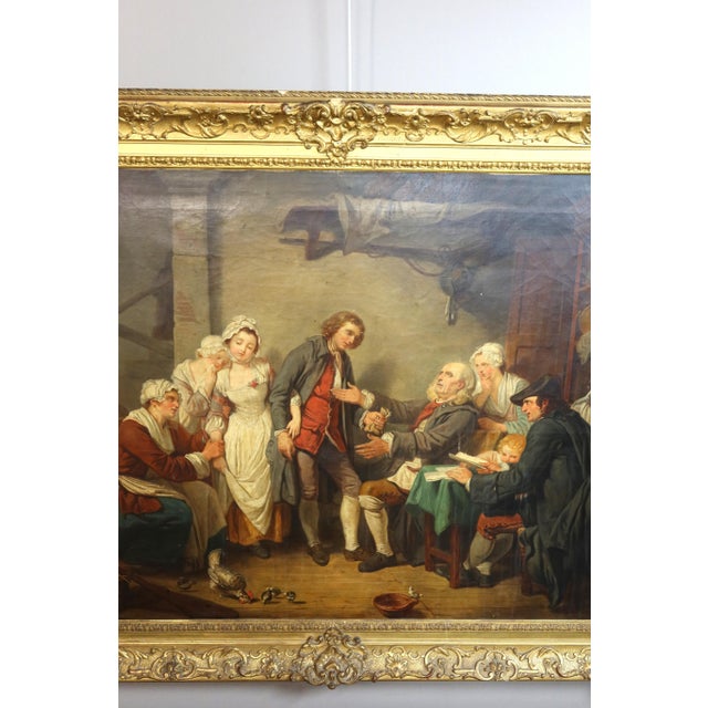 After Jean-Baptiste Greuze, The Village Bride 1800s, Oil on Canvas, Framed For Sale - Image 6 of 14