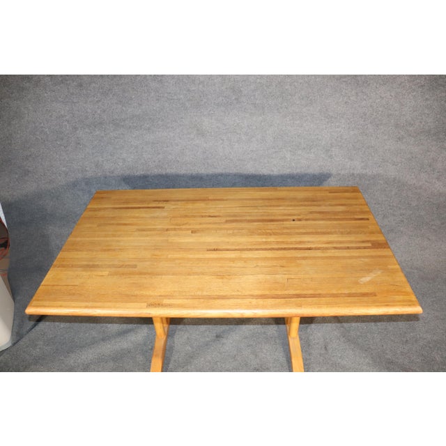 Wood Mid 20th Century Butcher Block Dining Table For Sale - Image 7 of 10