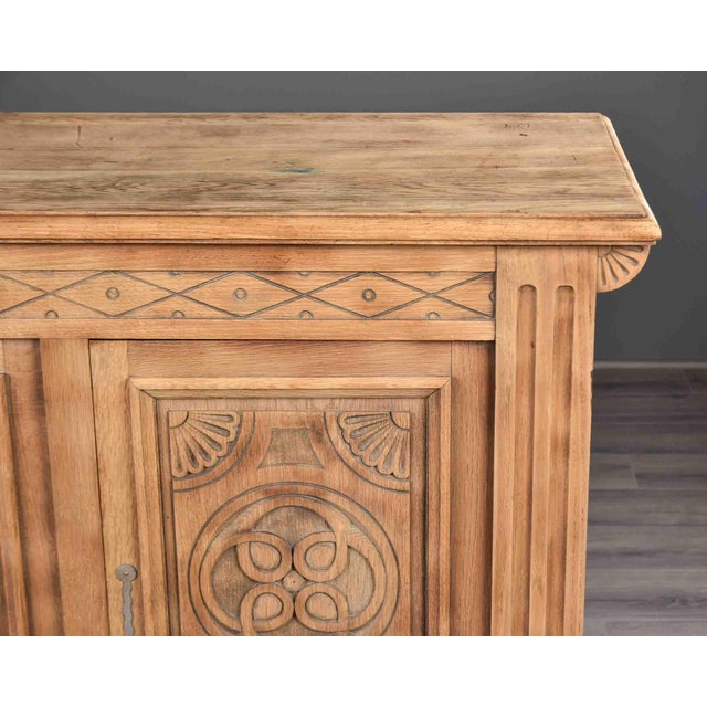 1930s Carved Oak French Art Deco Sideboard, Circa 1930s For Sale - Image 5 of 13