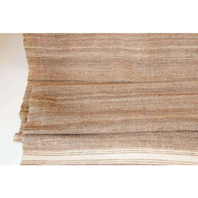 Textile 1960s Moroccan Vintage Flat-Weave Brown Tribal Organic Textile For Sale - Image 7 of 12