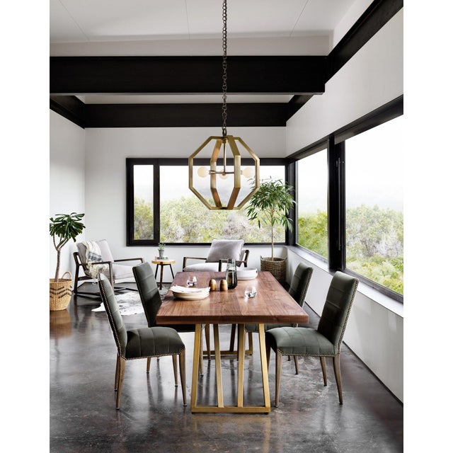 Contemporary Four Hands Nate Dining Chair - Modern Velvet Loden For Sale - Image 3 of 12