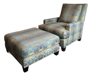 Late 20th Century Baker Furniture Lounge Chair & Ottoman