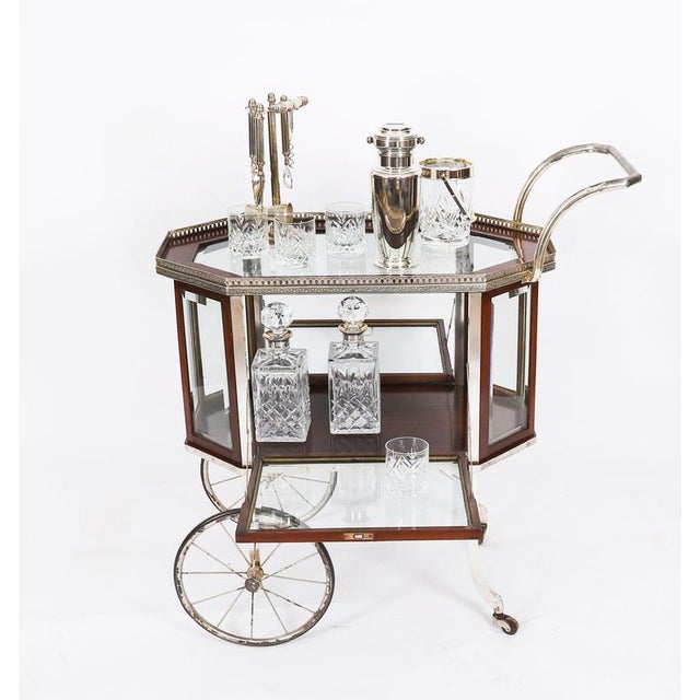Antique Art Deco French Gilded Bar Cart, 1920s For Sale - Image 6 of 18