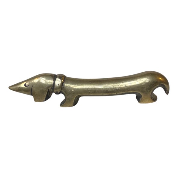 Noodle Dachshund Bottle Opener in Brass from Bosse, 1950s For Sale