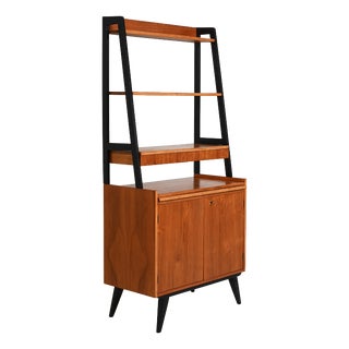 Scandinavian Teak Bookcase with Pull-Out Desk, 1960s For Sale