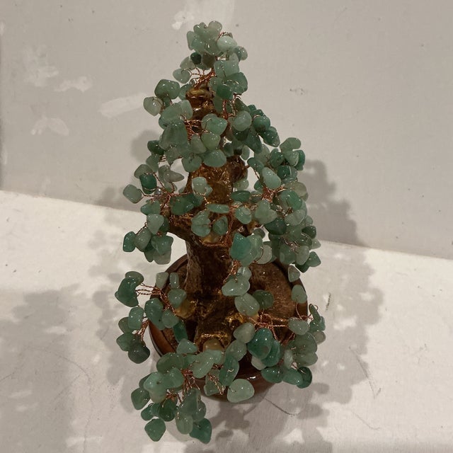 1990s Kalifano Gemstone 8.25 Inch Bonsai Tree of Life Sculpture -Aventurine Green-New For Sale - Image 5 of 7