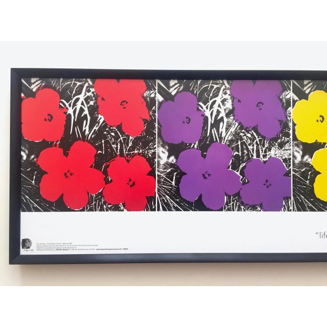 This Andy Warhol Foundation rare vintage custom framed iconic Pop Art poster print " Flowers " 1964 / 1967, is a very...