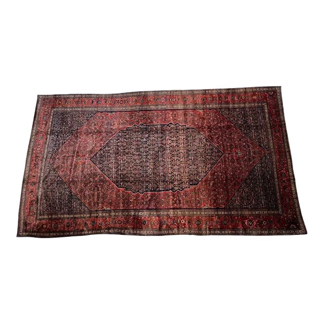 1920's Antique Persian Bijar Palace Carpet For Sale