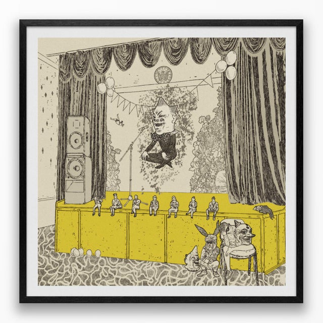 Yellow The Audition by Steve Moors, 31"x31" Framed For Sale - Image 8 of 10
