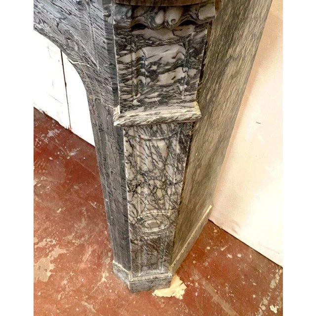 Louis XV Style Pompadour Fireplace in Blue Turquin Marble, 20th Century For Sale - Image 10 of 11