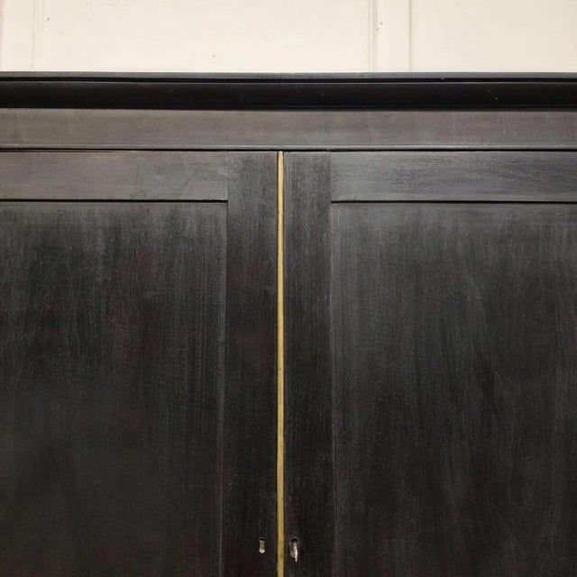 English Ebonized Linen Cupboard For Sale - Image 8 of 9