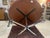 Fantastic Rosewood Grain Attributed to Florence Knoll 1960s 54” Circular Dining Conference Table For Sale - Image 12 of 12
