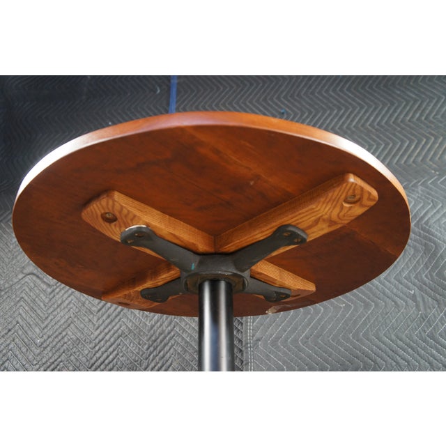 Industrial Cast Iron Round Cherry Side Accent Table Pedestal Plant Stand 29" For Sale - Image 6 of 10