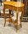 French French Louis XV Burl Wood Side Table With Drawer, Bronze Ormolu & Gold Leaf Accents For Sale - Image 3 of 4