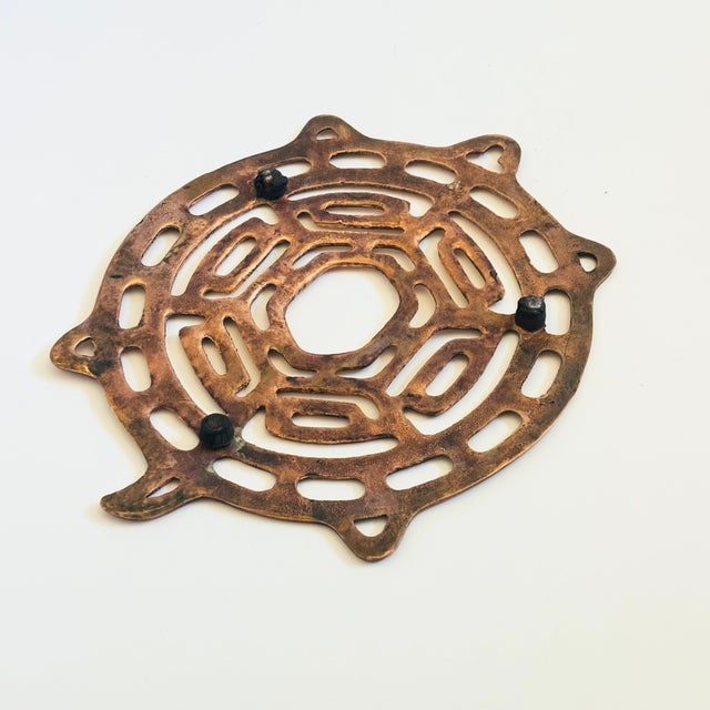 Metal Vintage Brass Turtle Trivet For Sale - Image 7 of 7