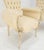 Rococo Pair Rococò Louis XVI Style Tufted Pierce Carved Backs Off White Fireside Chairs For Sale - Image 3 of 12