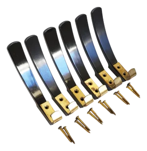 Mid-Century Austrian Bakelite and Brass Wall Hooks, 1950s, Set of 6