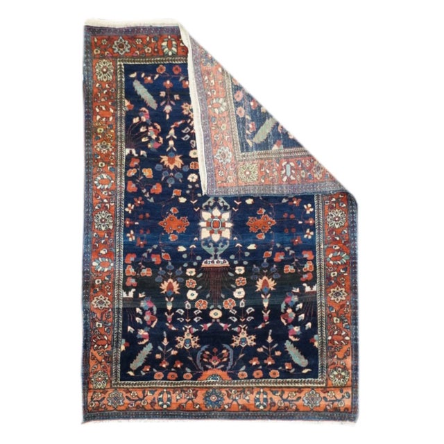Early 20th Century Antique Mohajeran Sarouk Rug 3'9'' x 4'11'' For Sale - Image 5 of 12