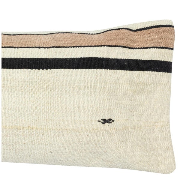 Traditional 14"x28" Vintage Kilim Cushion Cover. Turkish Throw Pillow. Lumbar Pillow Cover For Sale - Image 3 of 4