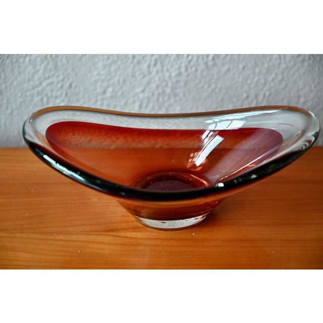 Vintage Scandinavian Glass Bowl from Paul Kedelv Sölvehyttan, 1950s For Sale - Image 6 of 10