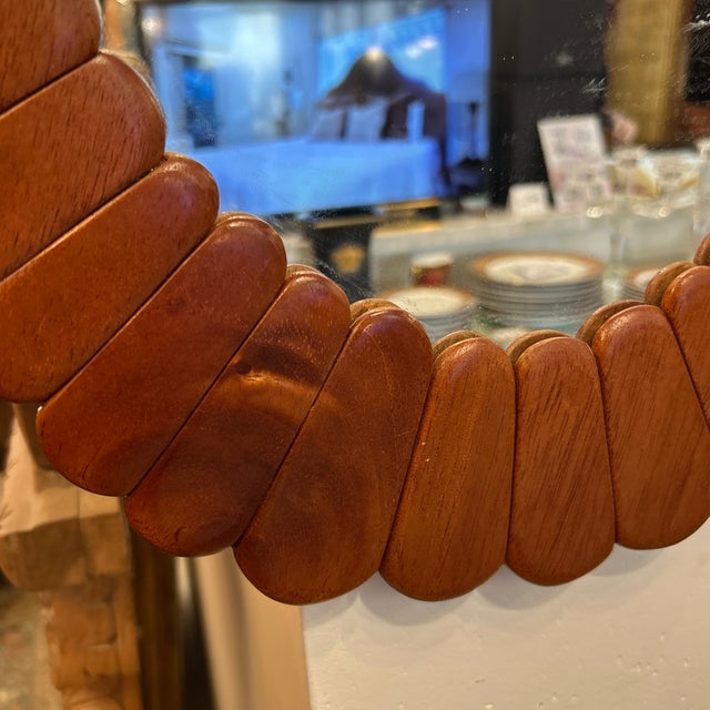 Solid Wood Oval Mirror For Sale - Image 4 of 11