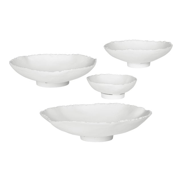 Lucky Coins White Metal Wall Bowls, Set of 4 For Sale