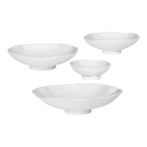 Lucky Coins White Metal Wall Bowls, Set of 4