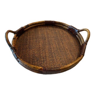 Mid 20th Century Mid Century Rattan Tray For Sale