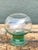 Vintage Green Pedestal Glass Vase For Sale - Image 10 of 12