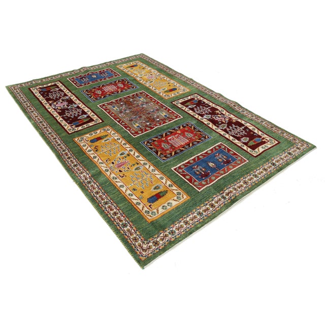 Gabbeh rugs are made by the nomadic Qashqai tribes of southern Persia. They are rough cut and long piled rugs of rich...